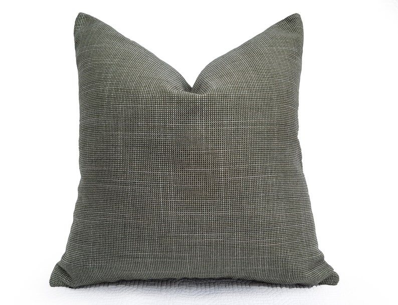 Green Tweed Pillow Sage Throw Pillow Textured Pillow Cover Etsy