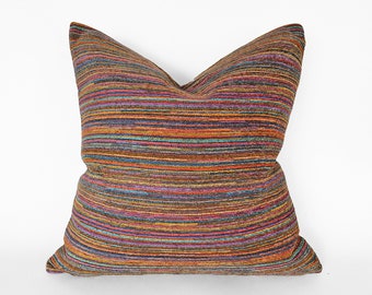 Vibrant Boho Pillow Covers, Colorful Stripes For Summer Vibes, Long Lumbar and Custom Sizes, NEW