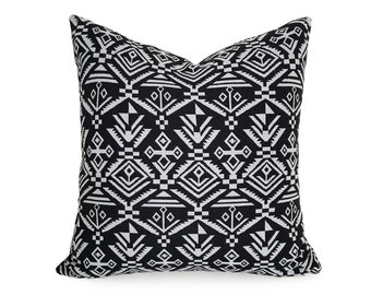 Black  Southwestern Pillow Cover, Bohemian Decor, 18x18, 20x20, 22x22, Custom Sizes, NEW