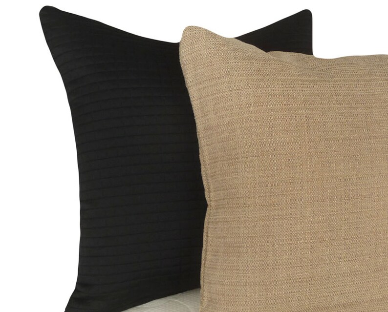 Black Throw Pillow Covers Black Textured Pillows Black Etsy