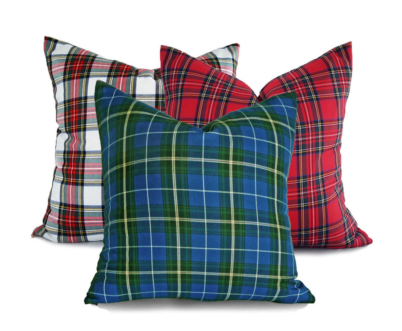 Tartan Plaid Pillows Blue Plaid Pillow Plaid Pillow Cover Etsy