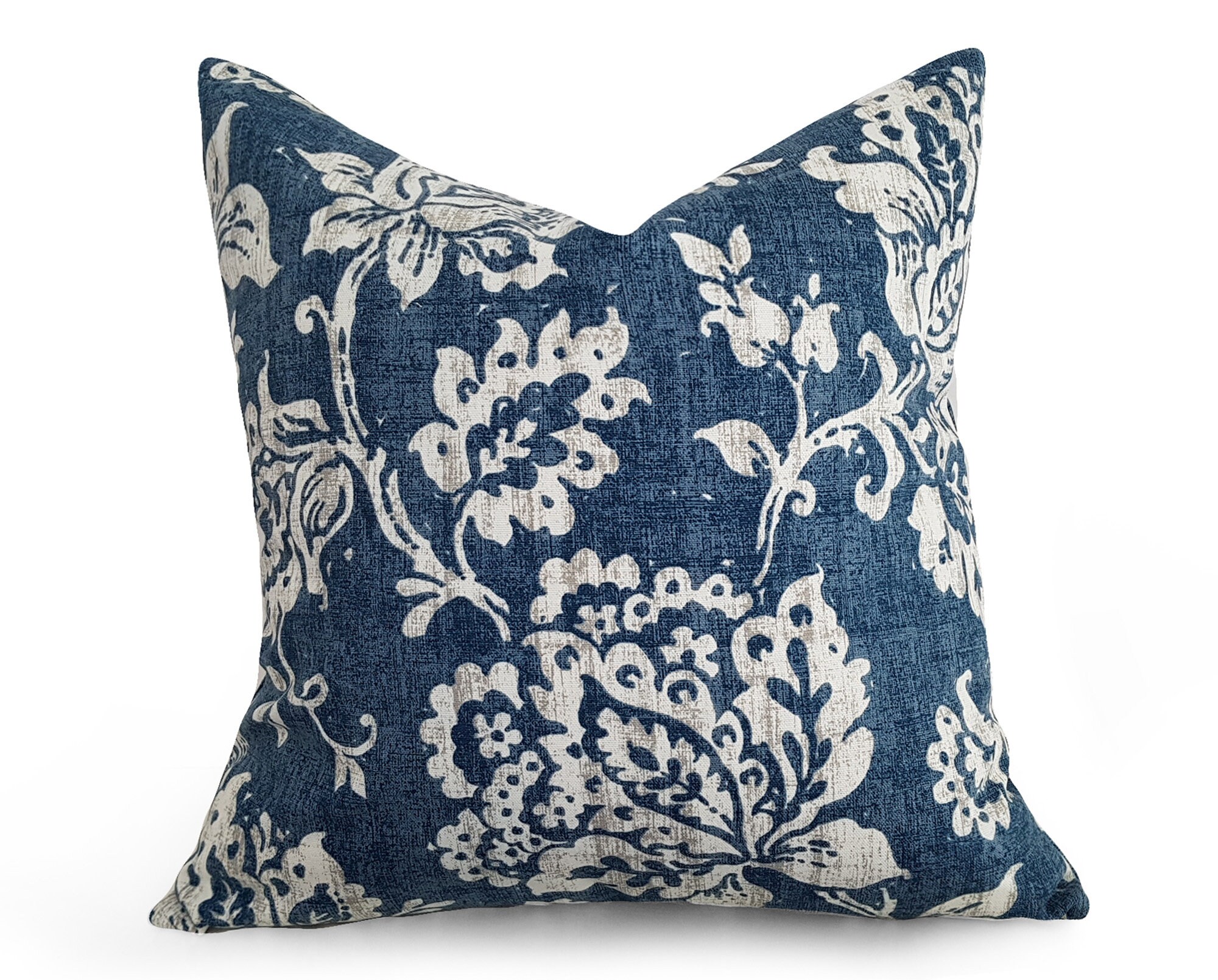 navy floral pillow