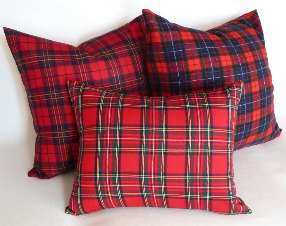 Red Plaid Pillow Cover Christmas Plaid Pillows Christmas Etsy