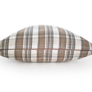 Gray Tan Pillow Cover, Plaid Cushions in Any Size, NEW image 2