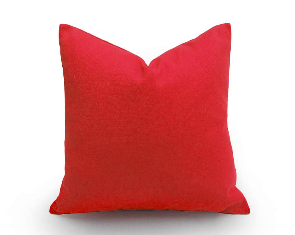 Solid Red Decorative Pillow Red Pillow Cover Red Throw Etsy