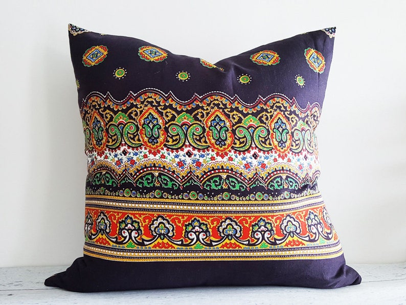 Boho Pillow Covers Bohemian Pillow Black Pillow Covers Etsy