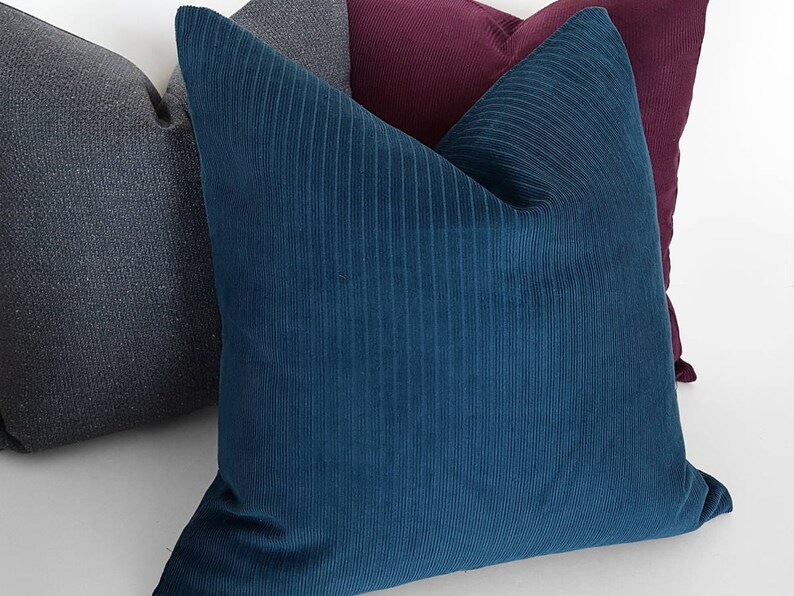 Blue Throw Pillow Solid Blue Pillow Cover Steel Blue Etsy