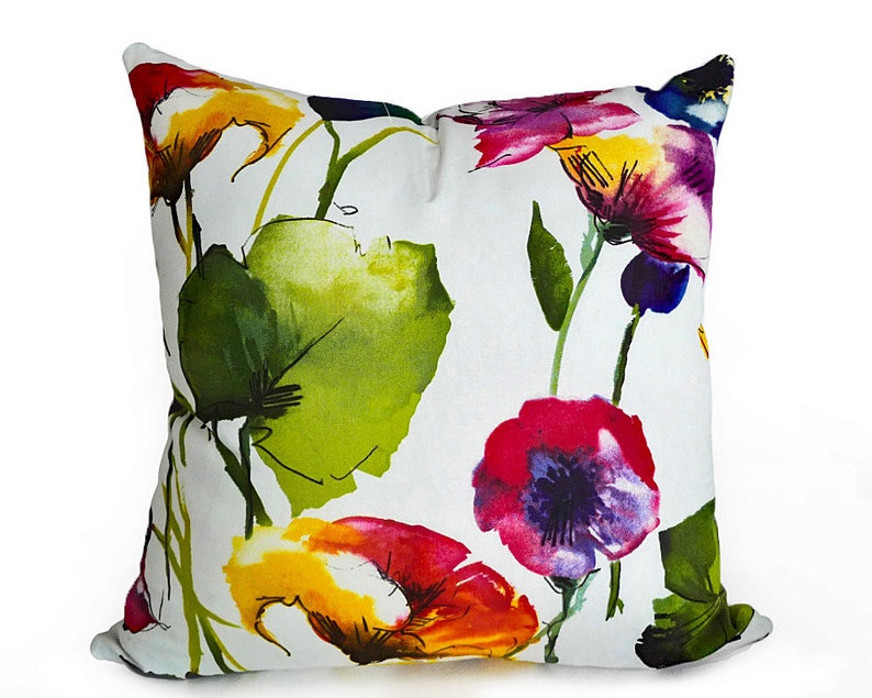 Floral Pillows Watercolor Pillows Colorful Pillows Pillow Etsy