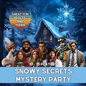 Snowy Secrets Winter Mystery Party: Jogo para imprimir para adolescentes e adultos