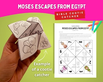 Juego de adivinanzas: Moisés escapa de Egipto / Historia bíblica de Moisés en Madián (para imprimir) / Actividad del Antiguo Testamento sobre Éxodo 2:11–25