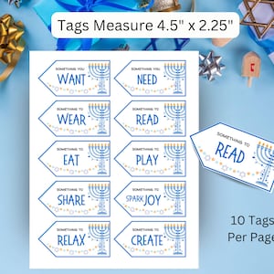 Printable Hanukkah Gift Tags | Fun & Festive Holiday Wrap | Jewish Gift Tag Collection , Hanukkah Present, Jewish Holiday, SOMETHING YOU,