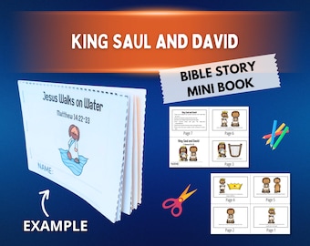 King Saul and David Bible Mini Book for Kids | 1 Samuel 16-18 | Sunday ...