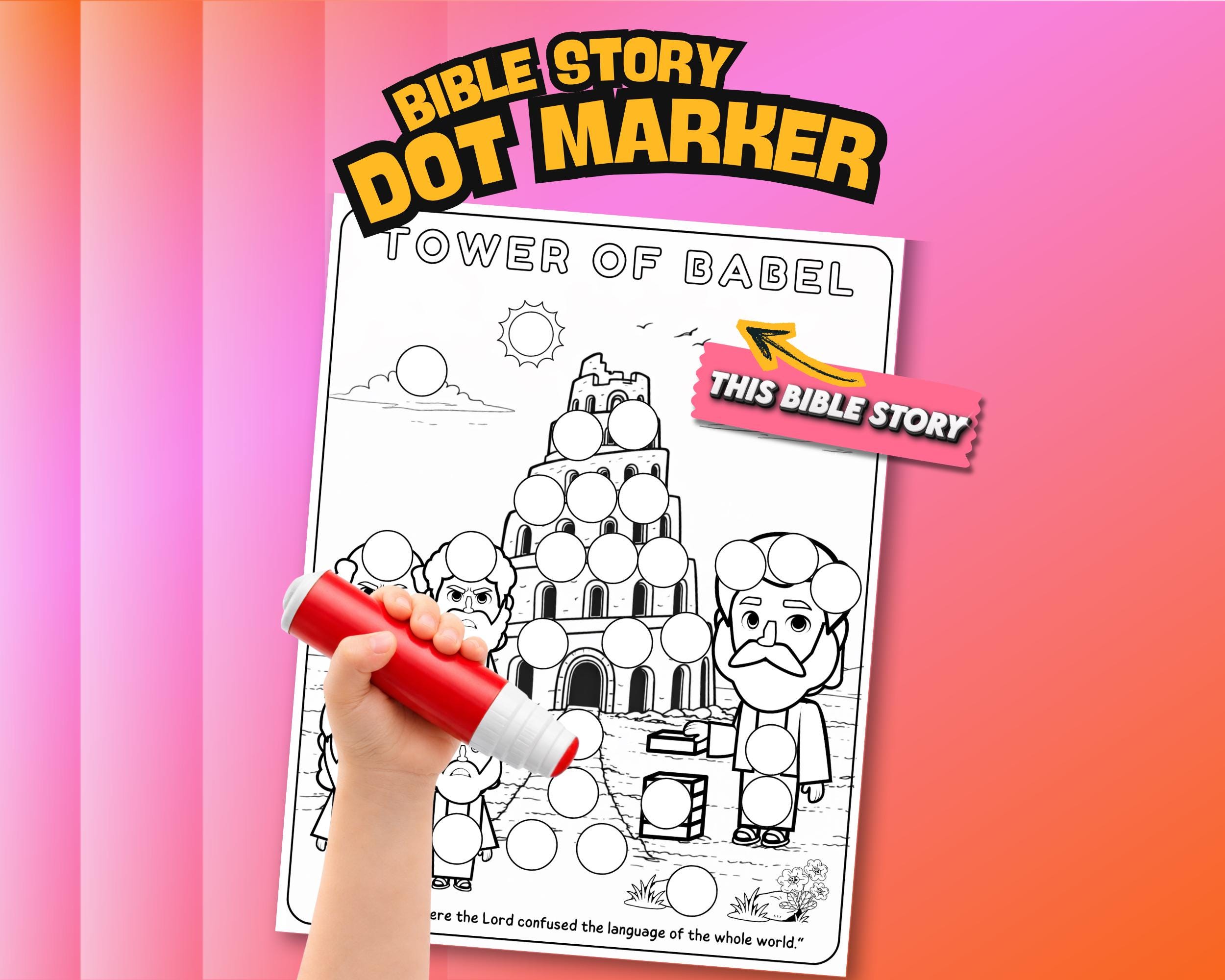 Tower of Babel Bible Dot Marker Activity | Genesis 11:9 Languages ...