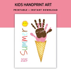 Summer 2025 Handprint art, Summer Preschool Activity, Craft for Toddlers, Handprint Kids Summer Craft, Summer Handprint art, Kids Craft