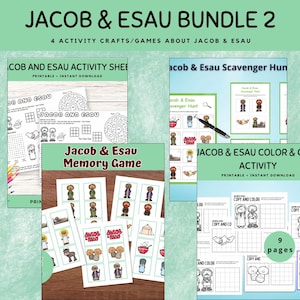 Jacob and Esau Printable Bundle 2 , Fun Bible Activity for Kids, Bible story Activity, Kids Bible Lesson, Sunday School Craft, Bible Game