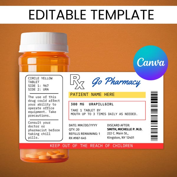 Funny Prescription Labels - Etsy