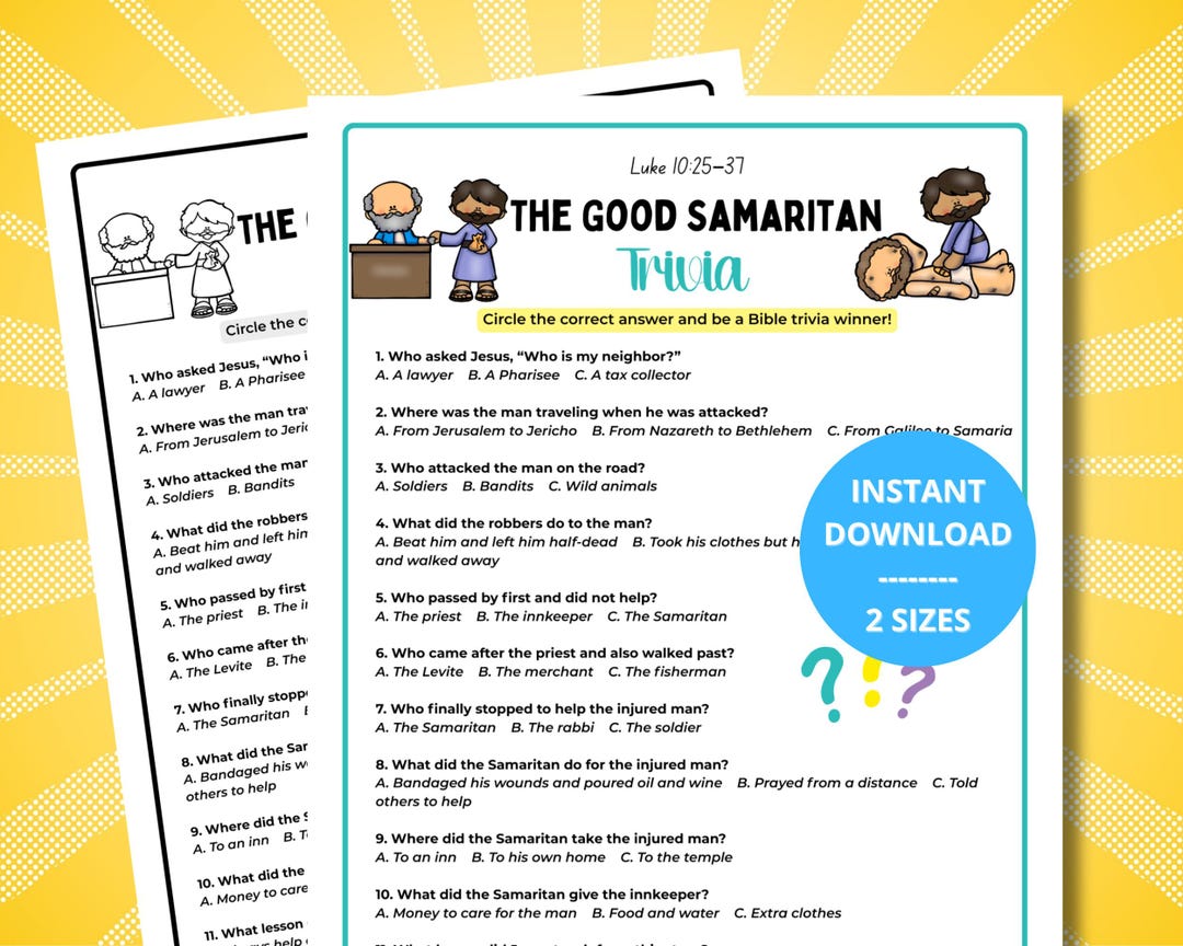 The Good Samaritan Bible Trivia Game | Parable of the Good Samaritan ...