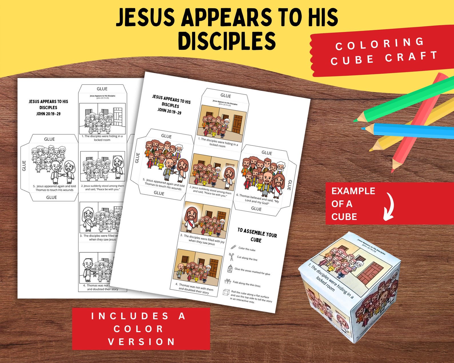 Jesus Appears to His Disciples Bible Craft | John 20:19–29 Printable ...