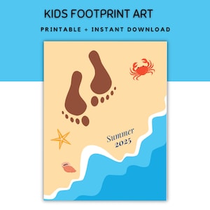Summer 2025 Footprint art, Summer Preschool Activity, Craft for Toddlers, Handprint Kids Summer Craft, Summer Footprint art, Kids activities