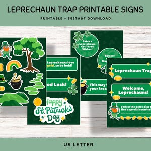 Kobold Falle Kit | St. Patrick&#39;s Day Aktivität | Druckbare Schilder & Dekorationen | Kinderhandwerk | Digitaler Download, St. Patrick&#39;s Day