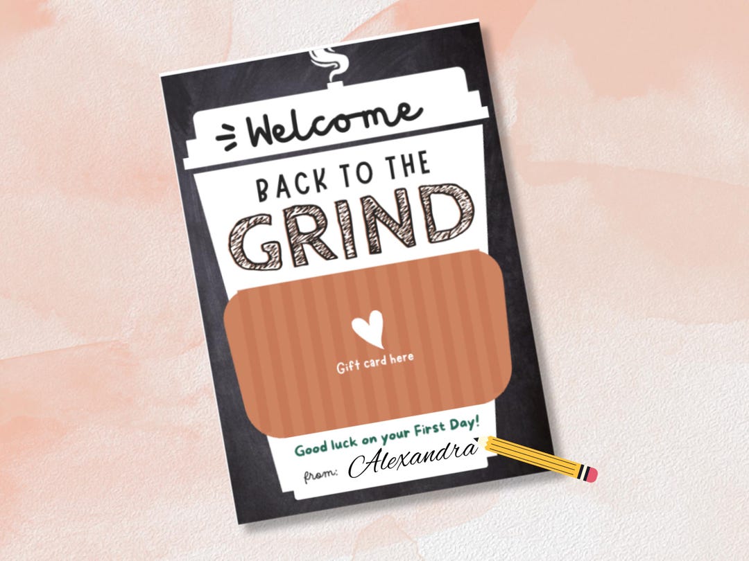 Back to the Grind Teacher Gift Card Holder – Chalkboard Coffee ...