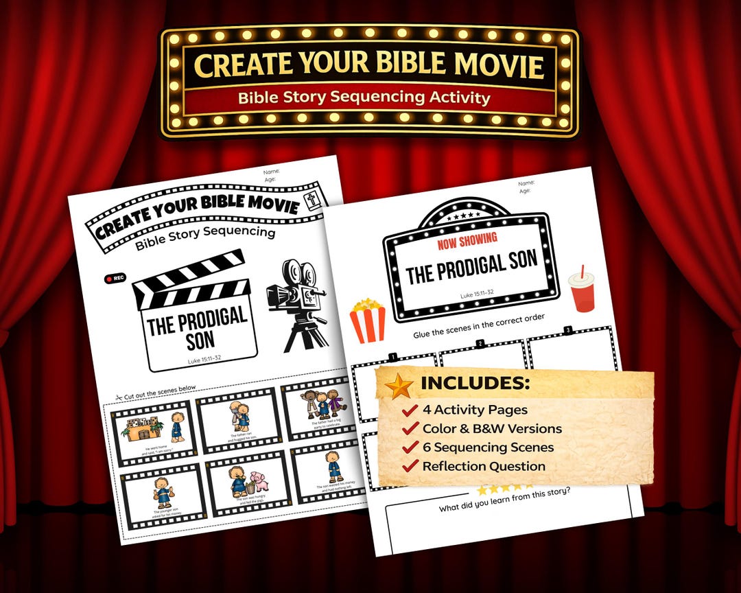 The Prodigal Son Sequencing Activity Luke 15:11–32 Bible Lesson for ...