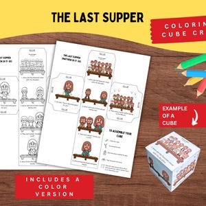 The Last Supper Coloring Cube | Matthew 26:17–30 | Holy Week Bible Story for Kids | Passover Lesson | Sunday School Printable Craft