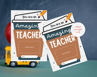 Porta biglietti regalo per insegnanti, formato 5x7", biglietto regalo per insegnanti di fine anno scolastico, regalo di apprezzamento per insegnanti, porta biglietti di ringraziamento per insegnanti