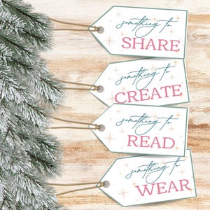 10 Fun Christmas Gift Tags - Santa's Labels for Kids, Printable Holiday Tags, DIY Christmas, Something you Want, Something you Need