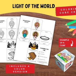 Light of the World Bible Craft Printable for Kids | Jesus Is the Light John 8:12 Activity | Sunday School Coloring Page for Children