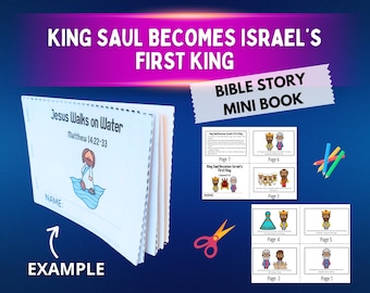 King Saul Becomes Israel’s First King Coloring Craft & Mini Book 1 Samuel 8–12 | King Saul Bible Story for Kids about Obedienc, Leadership