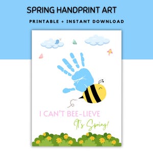 Spring Handprint art, Spring Preschool Activity, Craft for Toddlers, Handprint Kids Spring Craft, Spring Handprint art, Handprint Keepsake