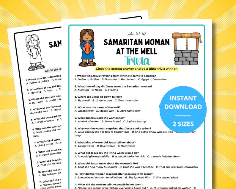 Woman at the Well Bible Trivia Game | Jesus and the Samaritan Woman ...