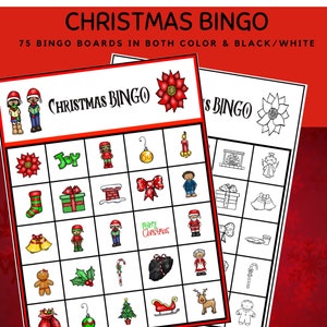 Kerstbingo, 75 kerstbingokaarten, winterfotobingo, decemberbingo, kerstactiviteit, winterspel voor kinderen, activiteit in de klas, activiteit in de klas