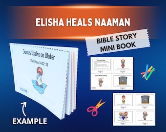 Elisha Heals Naaman Coloring Craft & Mini Book 2 Kings 5 | Naaman Bible Story for Kids about Obedience, Healing, Faith and God’s Power
