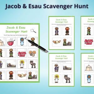 Jacob en Esau speurtocht, oudtestamentische speurtocht, zondagsschool kinderactiviteit, gezelschapsspellen voor kinderen