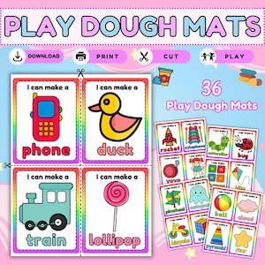36 Play Dough Mats | Printable Fine Motor Activity for Toddlers & Preschoolers | Creative Play Dough Fun