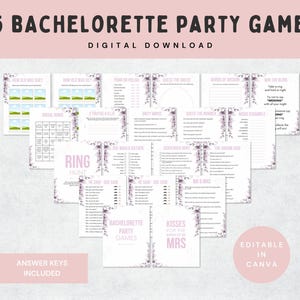 25 Bachelorette Party Game Bundle - Bachelorette Party Activities - Digital Download, Bachelorette Party, Bachelorette Games, Editable