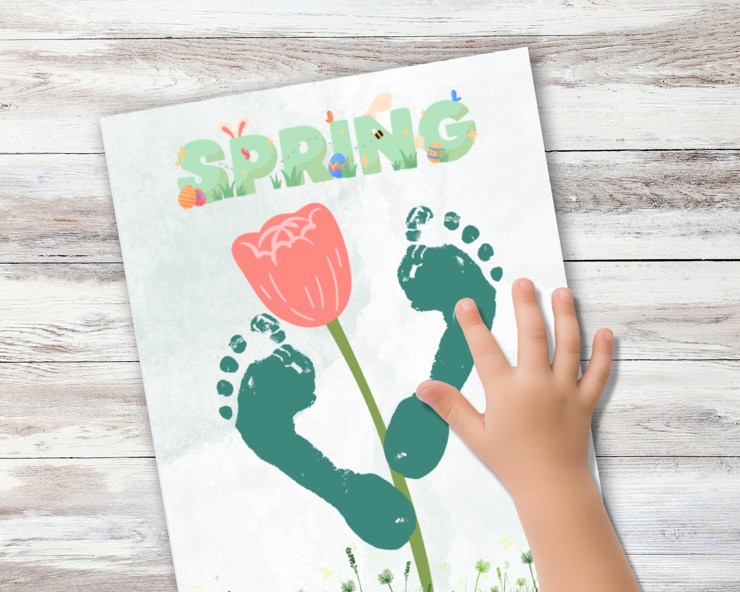 Spring Footprint Art, Spring Preschool Activity, Craft for Toddlers ...