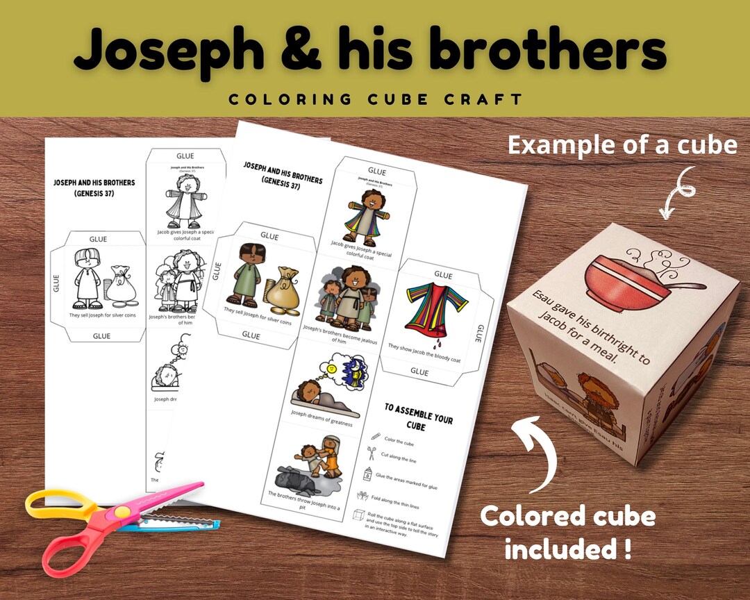 Joseph and His Brothers Bible Story Cube | Printable Craft for Kids ...