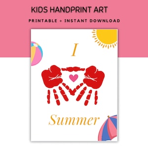 Summer Handprint art, Summer Preschool Activity, Craft for Toddlers, Handprint Kids Summer Craft, Summer Handprint art, Kids Craft