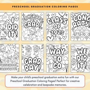 Páginas para colorir de formatura pré-escolar | Atividade para impressão, lembrança de formatura, artesanato de formatura de 2025, turma de 2025, fim da escola