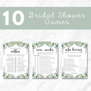 10 Bridal Shower Games | Printable Hen Party Games | Fun Bachelorette Activities | Instant Download