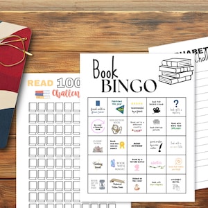 Buch-Bingo, Lesen Sie 100 Bücher & Alphabet Lesen Herausforderung, druckbare Lesespiele | Hausschulaktivität, Buchstammbuch, Lesechallenge