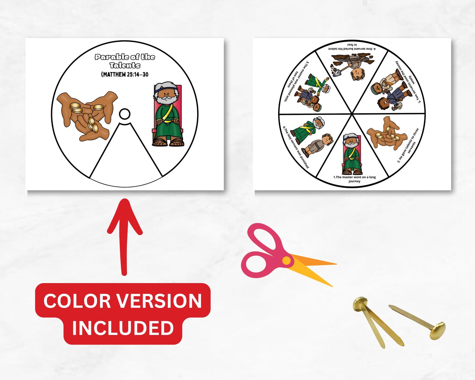 Parable of the Talents Bible Craft for Kids | Matthew 25:14–30 Coloring ...