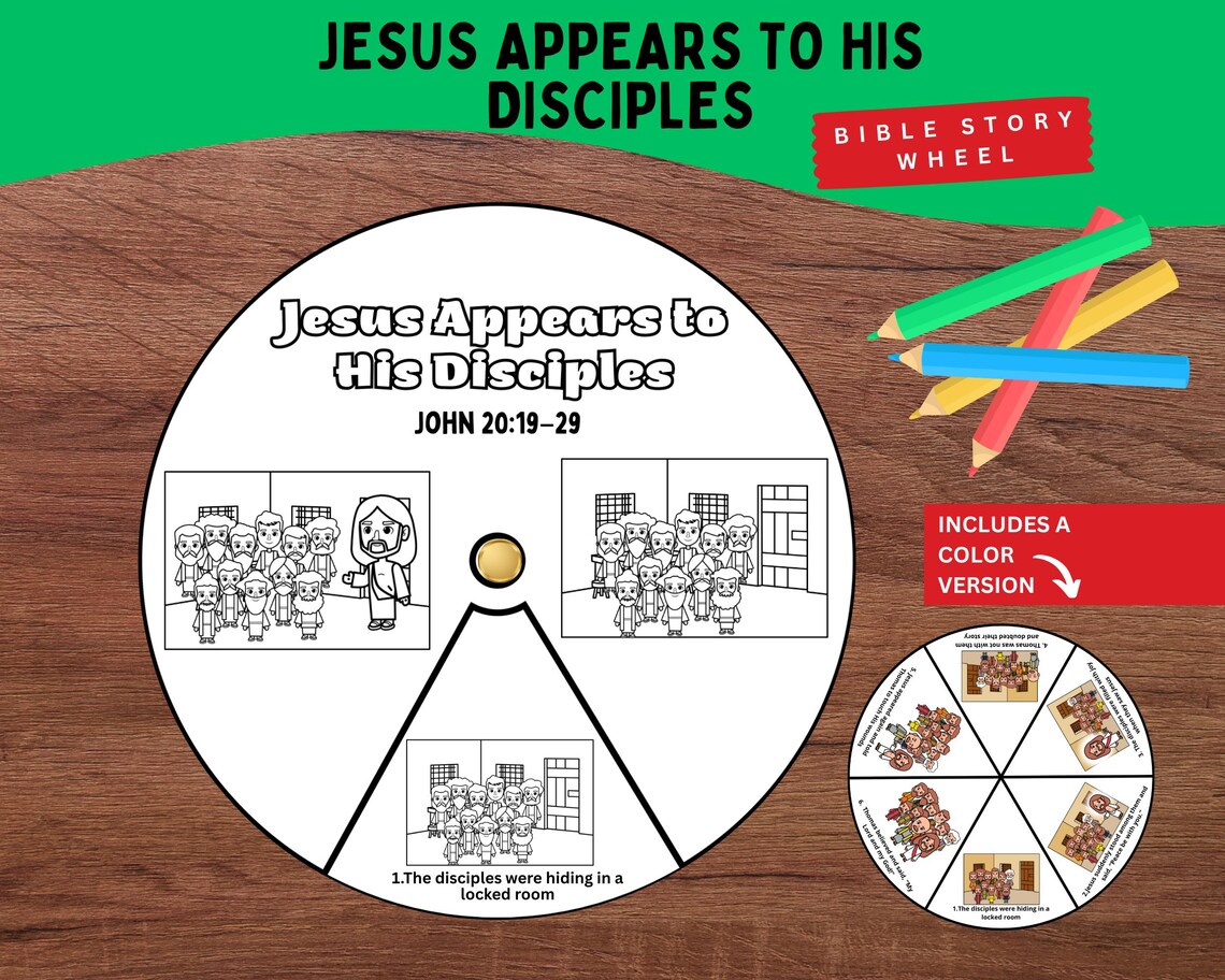 Jesus Appears to His Disciples Coloring Wheel | Doubting Thomas ...