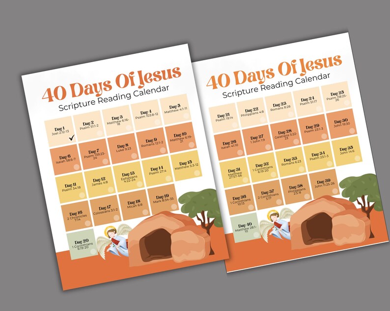 40 Days of Jesus Lent Scripture Calendar for Kids With Daily Christian ...