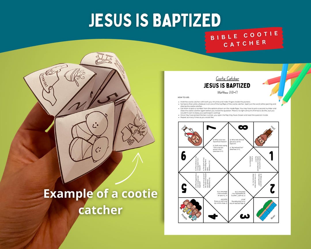 Jesus is Baptized Cootie Catcher – Baptism of Jesus – Matthew 3:13–17 ...