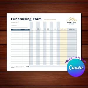 Fundraiser Order Form Template, School Fundraising Form, Printable Invoice, Nonprofit Fundraising Order Form, Editable in Canva