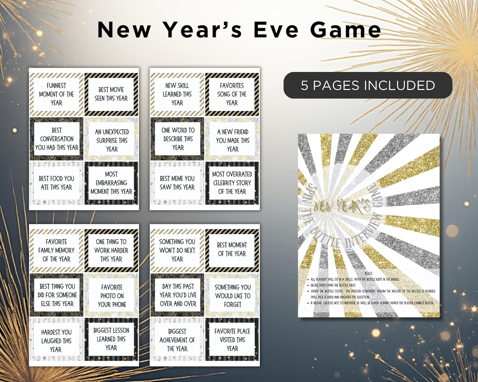 Interview Game New Year's Eve Interview Game for Family and Friends | Spin the Bottle ...